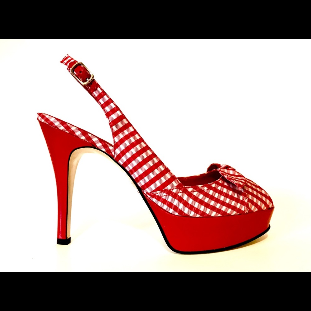Guess Gingham Slingback Heels